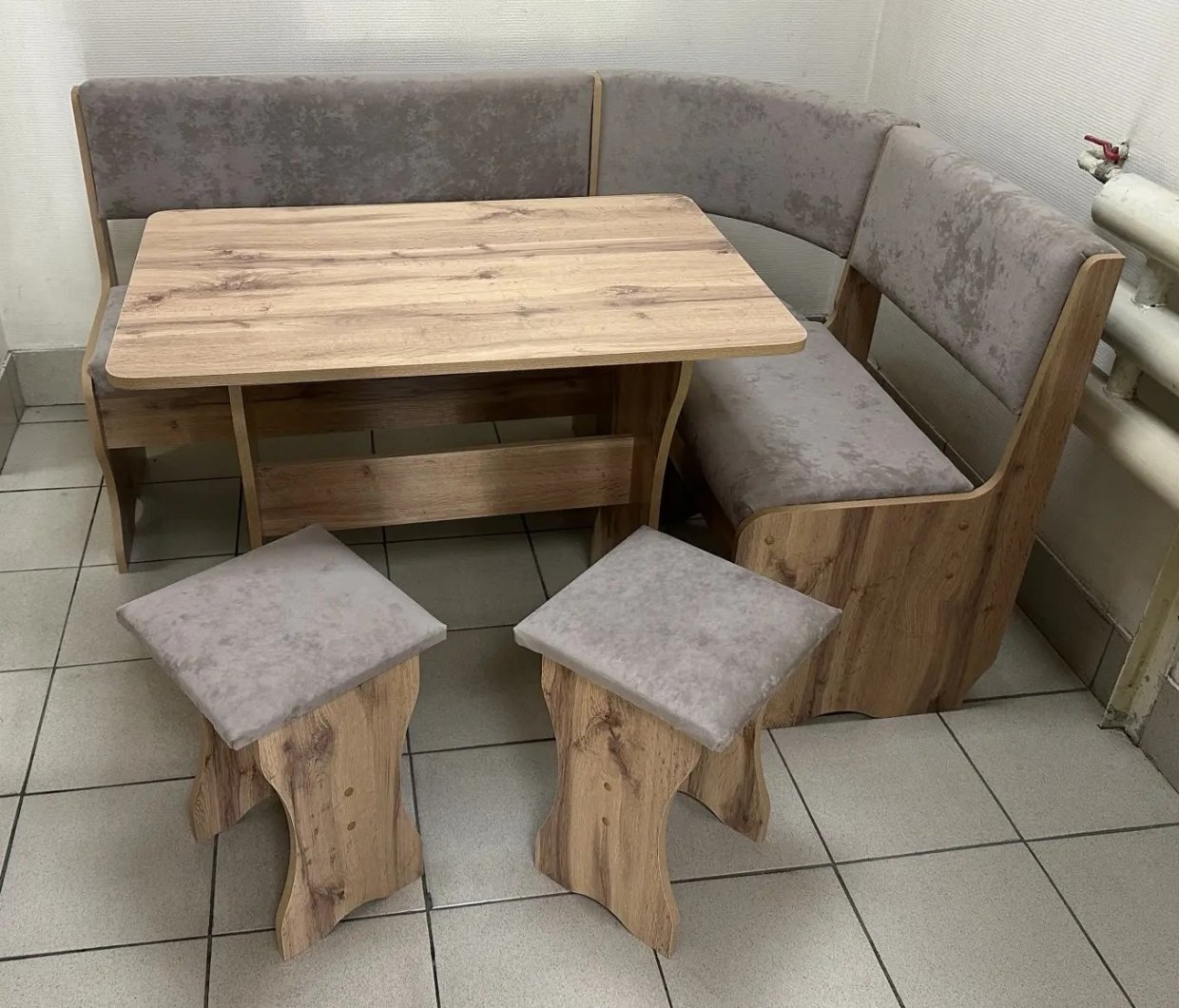 Кухонный уголок Миссия V велюр (дуб вотан) в Чулым - mebel154.com