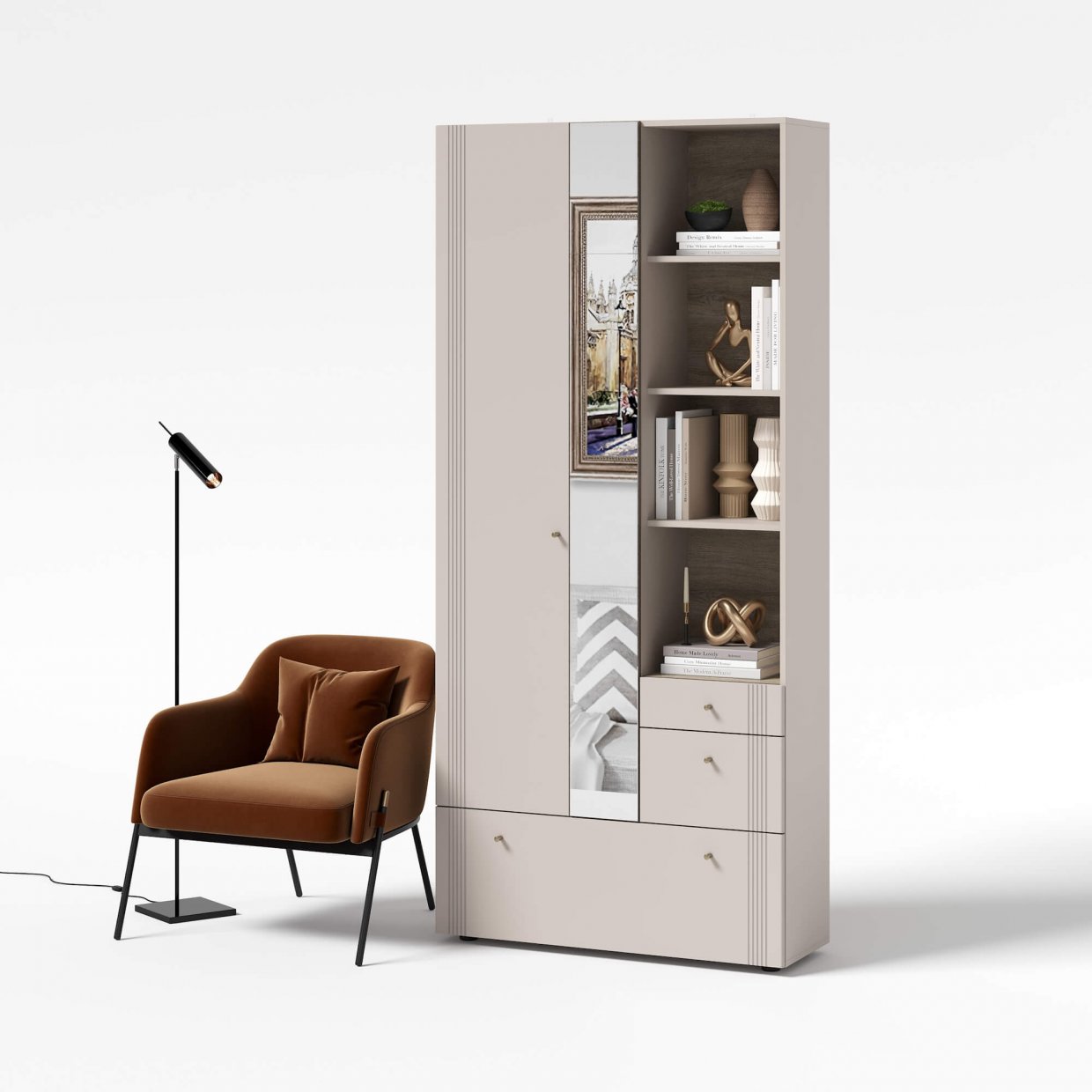 Вешалка с зеркалом Одетта (ВШ1) в Чулым - mebel154.com