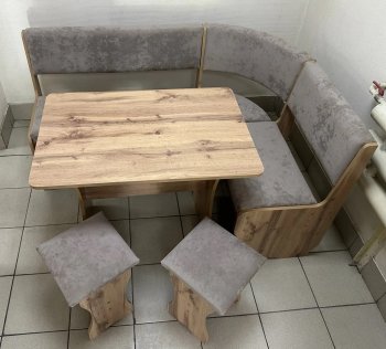 Кухонный уголок Миссия V велюр (дуб вотан) в Чулым - mebel154.com