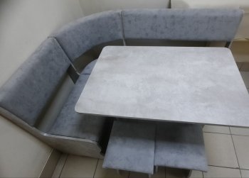 Кухонный уголок Миссия V велюр (цемент) в Чулым - mebel154.com