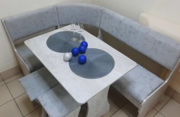 Кухонный уголок Миссия V велюр (цемент) в Чулым - mebel154.com