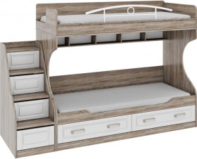 Двухъярусная кровать с приставной лестницей Прованс в Чулым - mebel154.com