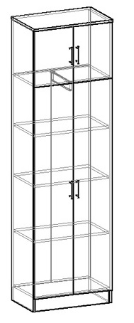Машенька шкаф двухстворчатый комбинированный в Чулым - mebel154.com