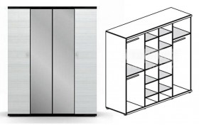 Шкаф 4-х дверный Гретта СБ-207 в Чулым - mebel154.com