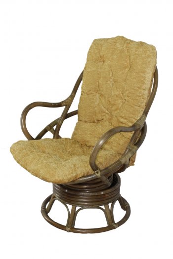 Кресло-качалка Swivel Rocker (Ротанг №6, ткань Mulan 152) в Чулым - mebel154.com